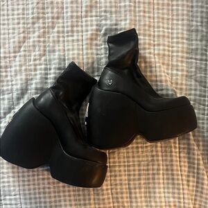 Naked Wolfe Black Platform Boots